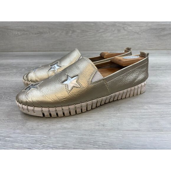 BM Bernie Mev Women's Sneaker Skateboard Slip-On Leather US 10 Gold Casual Shoes - Picture 3 of 10